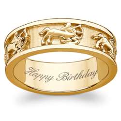 Gold Over Sterling Sagittarius Engraved Message Band