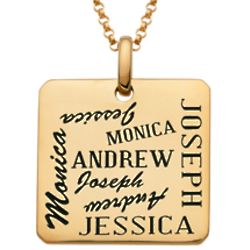 Personalized Gold Over Sterling Quirky Quartet Necklace