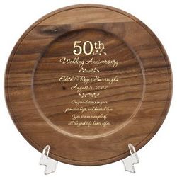 50th Anniversary Personalized Wooden Plate