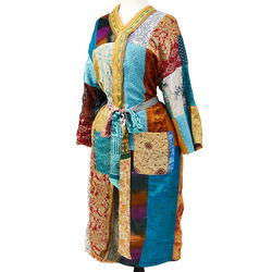 Upcycled Silk Sari Lounge Robe