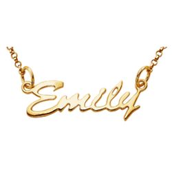 Personalized Gold Over Sterling Kid's Script Name Necklace