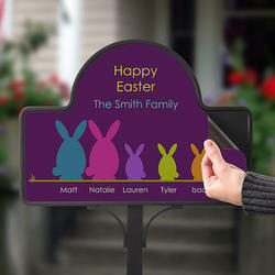 Personalized Easter Bunny Family Yard Sign Magnet