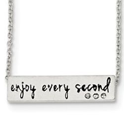 Enjoy Every Second Sterling Silver Necklace Friend Gift