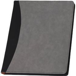 Personalized Faux Leather Padfolio in Black and Grey