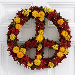 16" Give Peace Preserved Flowers Wreath