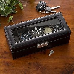 Personalized Monogram Leather Watch Box