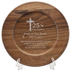 Faith and Love Personalized 25th Anniversary Plate