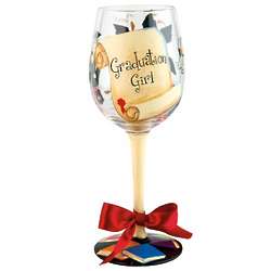 Graduation Girl Wine Glass