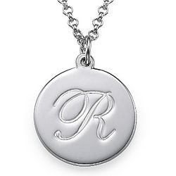 Personalized Script Initial Sterling Silver Pendant