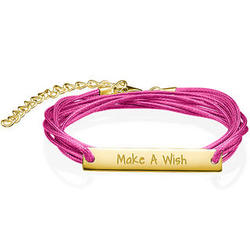 Inspirational Make a Wish Gold-Plated Bar Bracelet