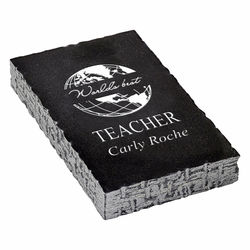 World's Best Teacher Personalized Black Marble Paperweight