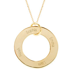 Personalized Family Circle Gold Pendant