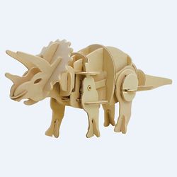 Triceratops 3D DIY Wooden Dinosaur Walking Puzzle Kit