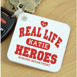 Real Life Heroes Personalized Nurse Key Chain