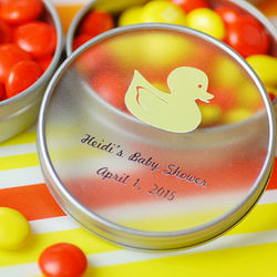 Custom Printed Baby Shower Peek-a-boo Candy Tin