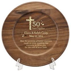 Faith and Love Personalized 50th Anniversary Plate