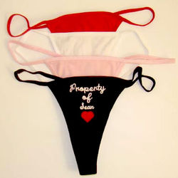 Personalized Embroidered Thong Underwear