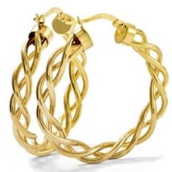 Large 14k Gold Twisted Hoop Earrings