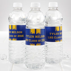 School Spirit Personalized Graduation Water Bottle Label