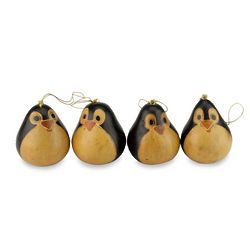 Mate Gourd Penguins Christmas Ornament Gift Set