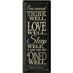 Dine Well Virginia Woolf Quote Plaque