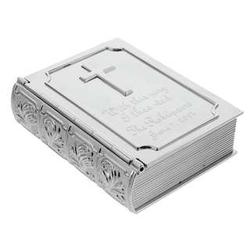 Personalized Silver Bible Wedding Keepsake Box