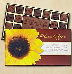 Thank You in Many Languages Chocolates Sunflower Box