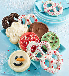 20 Piece Holiday Pretzels and Cookies Gift Box