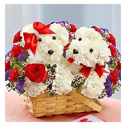 Lucky in Love Dog-Shaped Floral Arrangement - FindGift.com