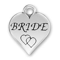 Sterling Silver Bride Heart Charm