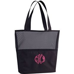 Personalized Mesh Tote for Wedding Day Essentials
