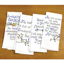 Embroidered Psalms Hand Towels