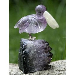 Purple Pelican Amethyst Statuette