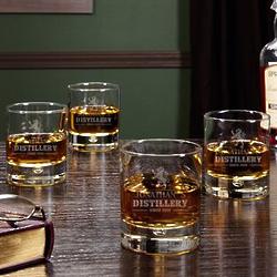 4 Personalized Royal Standard Whiskey Glasses