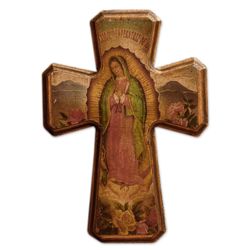Virgin of Guadalupe, Queen of Mexico Decoupage Cross