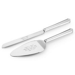Engraved Silver-Plated Waterford Wedding Cake Server Set