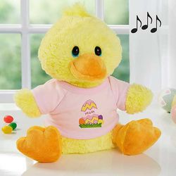 Girl's Personalized Stuffed Easter Duck Toy