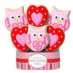 Hoo Loves You 6 Piece Cookie Bouquet