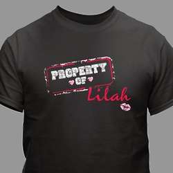 Property Of Personalized Black T-Shirt