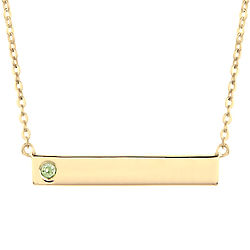 Personalized Gold Name Bar Necklace with Custom Birthstone