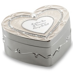 Regal Elegance Heart Trinket Box with Crystals