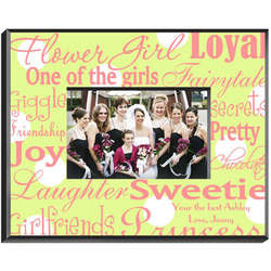 Personalized Pink and Green Flower Girl Frame