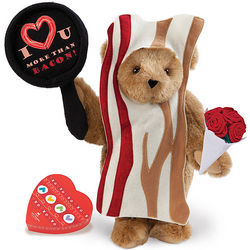 15" I Love You More Than Bacon Teddy Bear with Roses & Chocolates