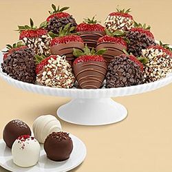 Cake Truffles and Chocolate Strawberries Gift Box