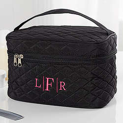 Embroidered Quilted Train Case