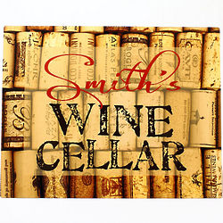 Personalized Wine Cellar Corks 14x11 Aluminum Sign