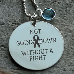 Not Going Down Without A Fight Necklace with Birthstone Charm