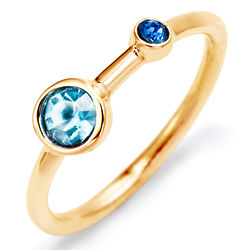 Mother and Child Custom Birthstones Gold Ring