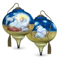 Baby Jesus Hand-Painted Glass Ornament