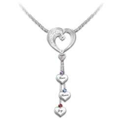 Heartfelt Wishes Sterling Silver Heart-Shaped Daughter Necklace